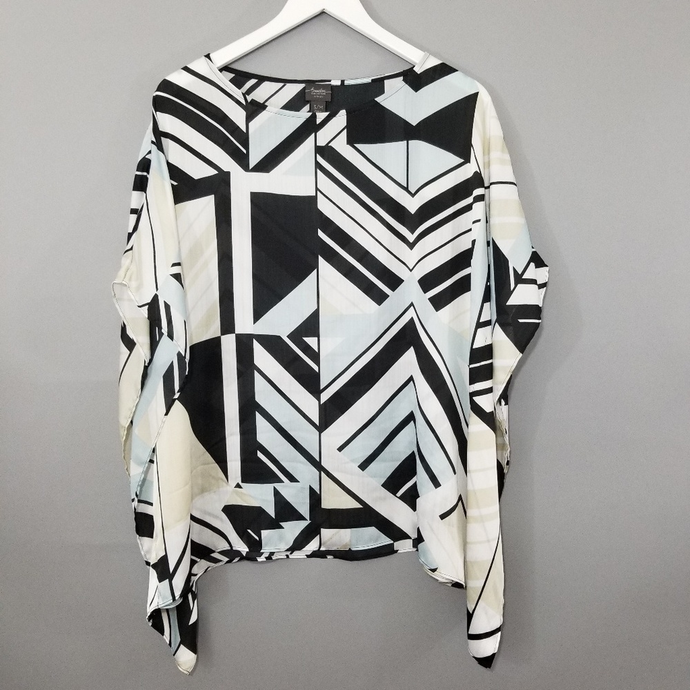 Travelers By Chico Geometric Print Cap Blouse S/M